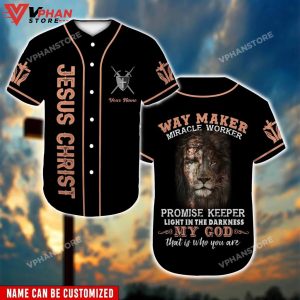 Jesus Christ Way Maker My God Religious Gifts Christian Baseball Jersey 1
