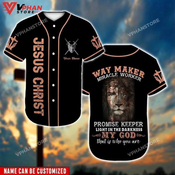 Jesus Christ Way Maker My God Religious Gifts Christian Baseball Jersey