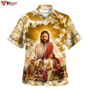 Jesus Christ With His Disciples Christian Outfit Hawaiian Summer Shirt 1