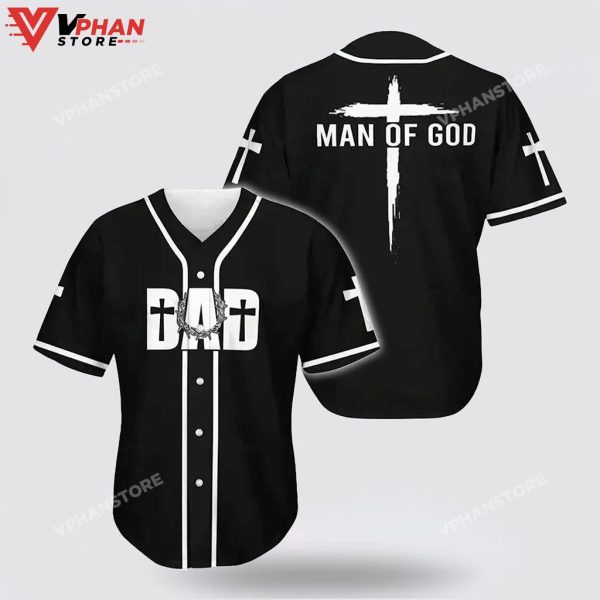 Jesus Christian Button Down Short Sleeves Man Of God Active Baseball Jersey