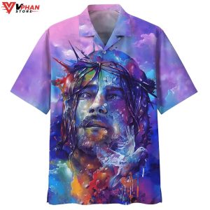 Jesus Colorful Tropical Outfit Christian Gift Ideas Hawaiian Summer Shirt 1