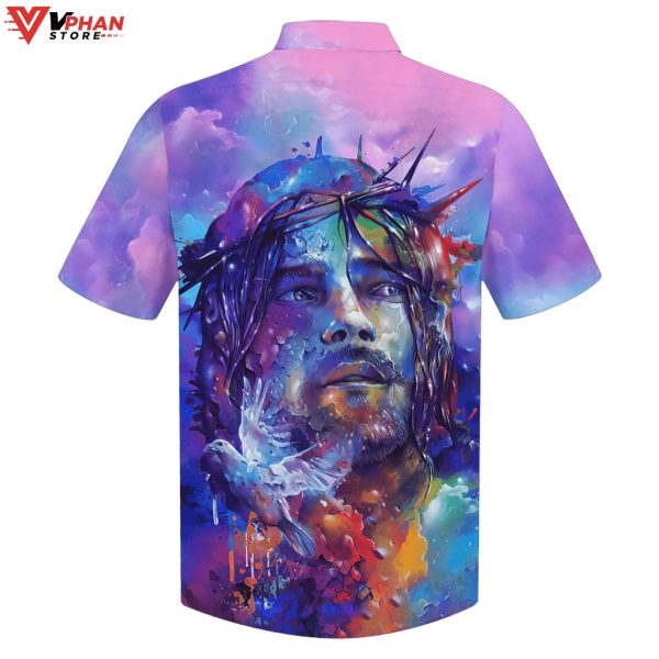 Jesus Colorful Tropical Outfit Christian Gift Ideas Hawaiian Summer Shirt