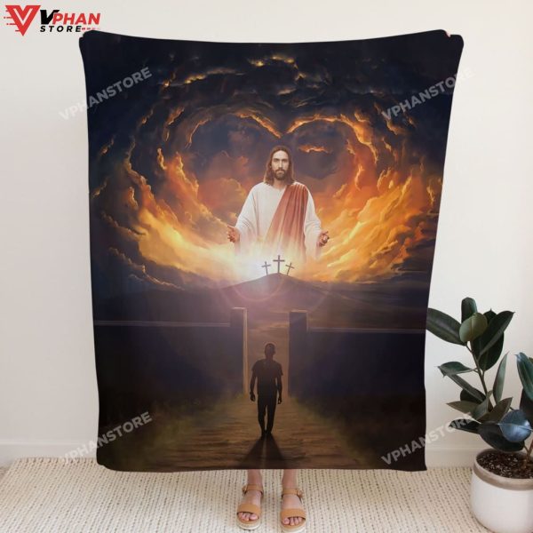 Jesus Come Back And Open Arms Christian Gift Ideas Bible Verse Blanket