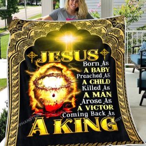 Jesus Coming Back As A King Gift Ideas For Christians Bible Verse Blanket 1
