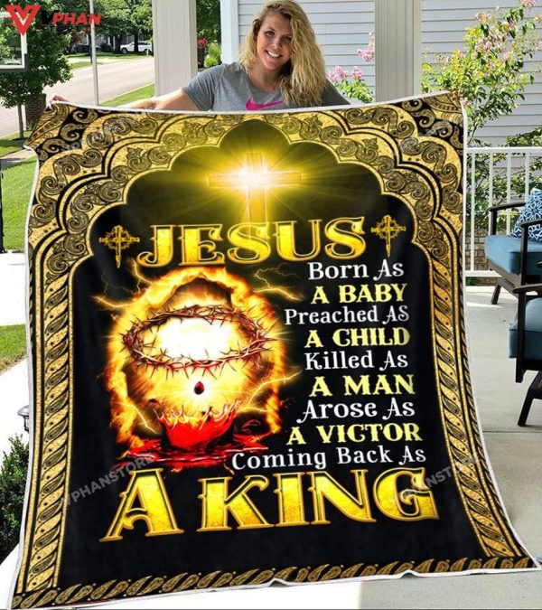 Jesus Coming Back As A King Gift Ideas For Christians Bible Verse Blanket