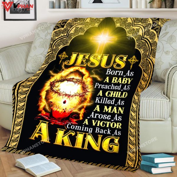Jesus Coming Back As A King Gift Ideas For Christians Bible Verse Blanket