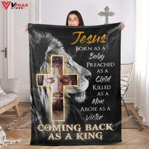 Jesus Coming Back As A King Religious Gift Ideas Bible Verse Blanket 1