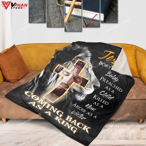 Jesus Coming Back As A King Religious Gift Ideas Bible Verse Blanket