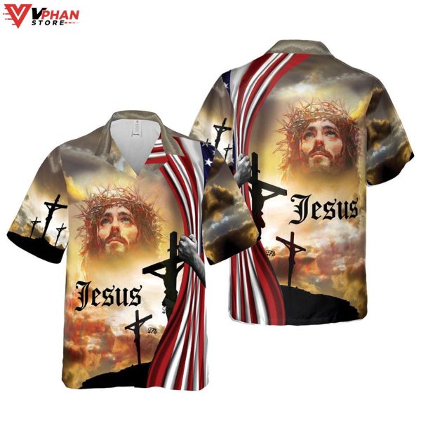 Jesus Cross Christian Outfit Gifts For Christian Easter Hawaiian Shirt