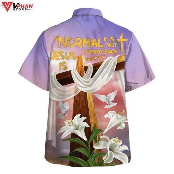 Jesus Cross Easter Lilies Flowers Gifts For Christian Hawaiian Summer Shirt