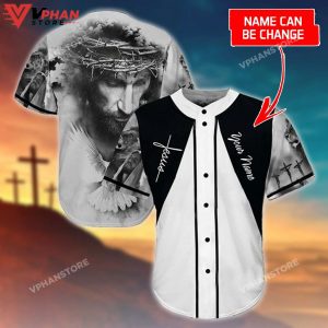 Jesus Cross God Dove Religious Easter Gifts Christian Baseball Jersey 1