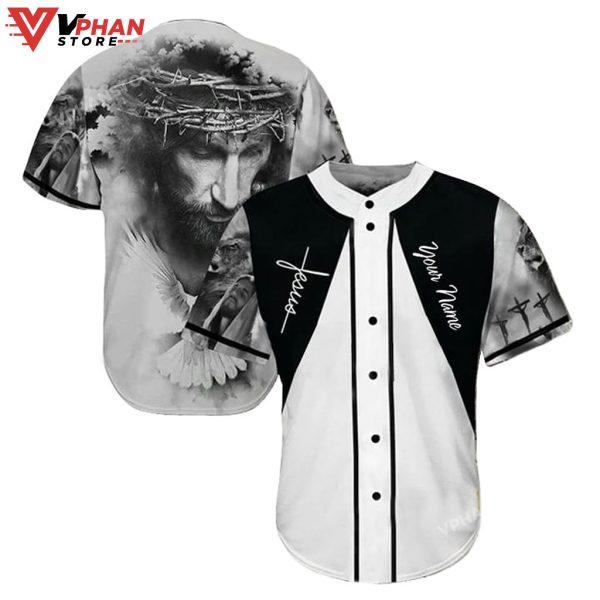 Jesus Cross God Dove Religious Easter Gifts Christian Baseball Jersey