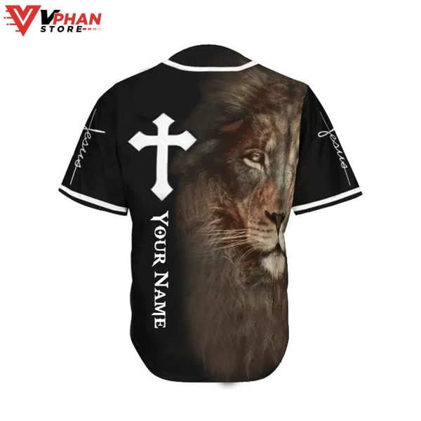 Jesus Cross Lion Religious Easter Gifts Christ Baseball Jersey