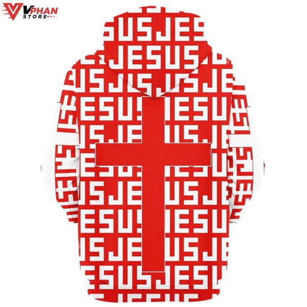 Jesus Cross Red Jesus Religious Easter Gifts Christian Hoodie