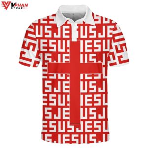 Jesus Cross Religious Easter Gifts Christian Polo Shirt Shorts 1