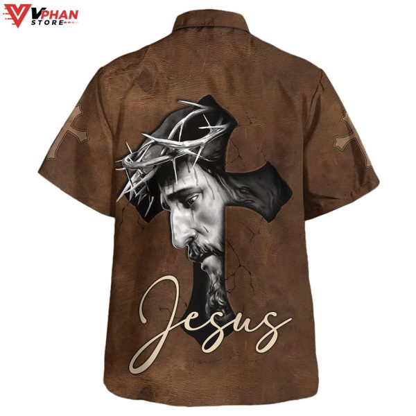 Jesus Cross Tropical Outfit Christian Gift Ideas Hawaiian Summer Shirt