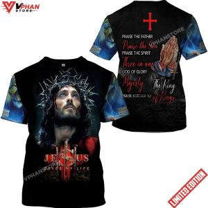 Jesus Crown Of Thorns Jesus Saved My Life All Over Printed T Shirt 1