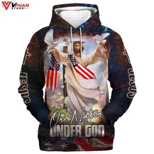 Jesus Dove Hoodie One Nation Under God Easter Gifts Christian Hoodie 1