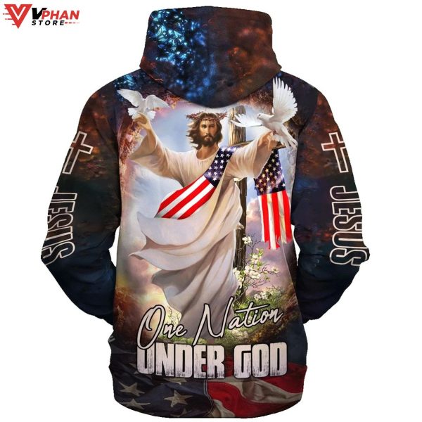 Jesus Dove Hoodie One Nation Under God Easter Gifts Christian Hoodie