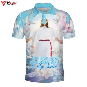 Jesus Dove Is My Savior Religious Gifts Christian Polo Shirt Shorts 1