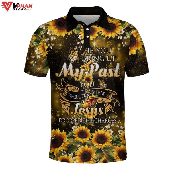 Jesus Dropped The Charges Sunflower Christian Polo Shirt & Shorts
