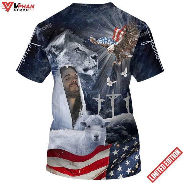 Jesus Eagle American 3d All Over Print Shirt