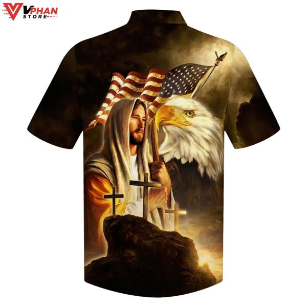 Jesus Eagle American Flag United States Hawaiian Summer Shirt