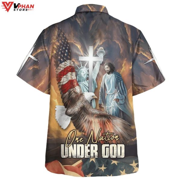 One Nation Under God Jesus Eagle Christian Hawaiian Shirt
