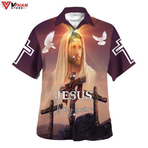Jesus Face Jesus Is My Savior Tropical Outfit Christian Hawaiian Shirt