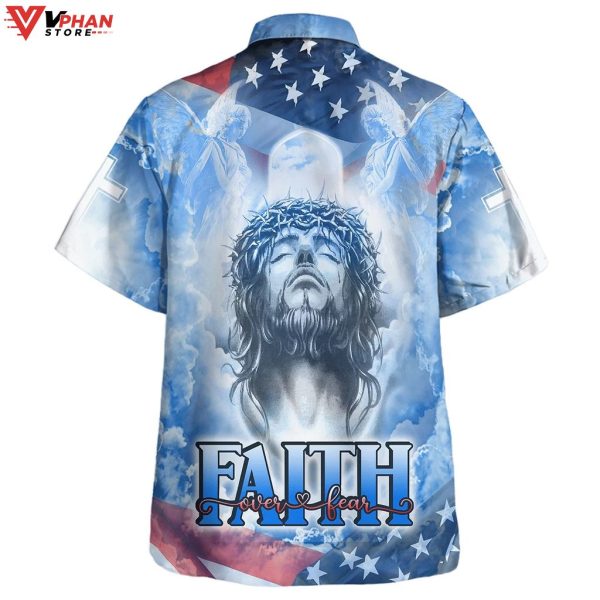 Jesus Faith Over Fear Christian Gift Ideas Hawaiian Summer Shirt