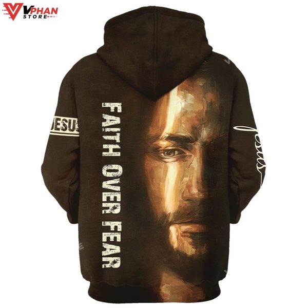 Jesus Faith Over Fear Christian Gift Ideas Religious Hoodie