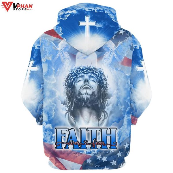 Jesus Faith Over Fear Religious Gifts Christian Hoodie