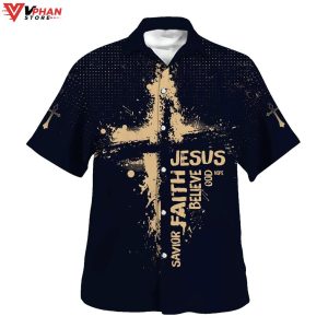 Jesus Faith Savior Believe God Hope Tropical Outfit Christian Hawaiian Shirt 1