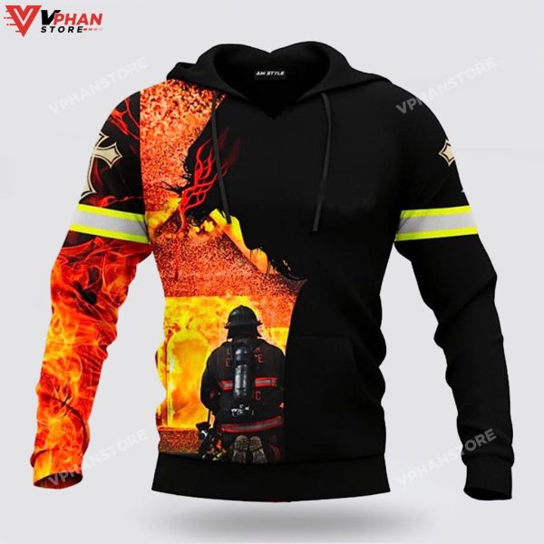 Jesus Firefighter God Will Bring You Through The Fire Christian Hoodies