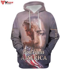 Jesus God Bless America Christian Easter Gifts Religious Hoodie 1