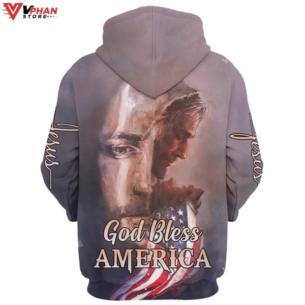 Jesus God Bless America Christian Easter Gifts  Religious Hoodie