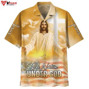 Jesus Greets You Tropical Outfit Christian Hawaiian Summer Shirt 1