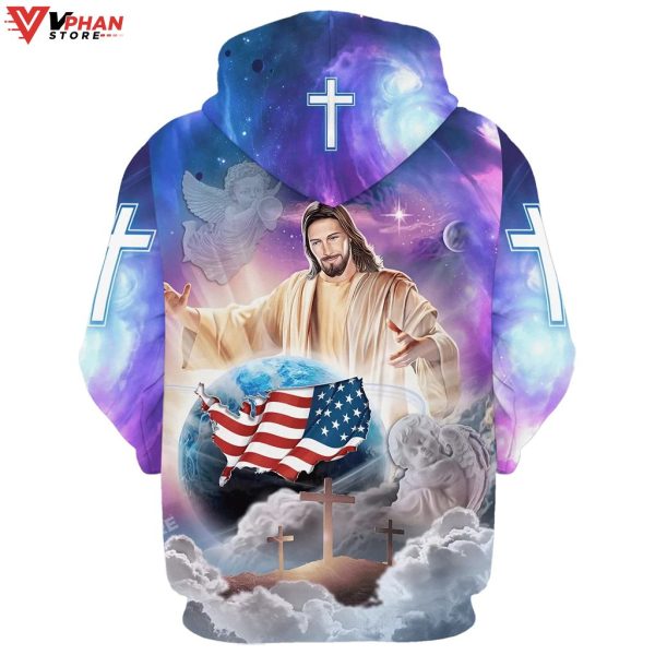 Jesus Hands Holding Earth Christian Easter Gifts Religious Hoodie