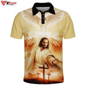 Jesus Hands Religious Easter Gifts Christian Polo Shirt Shorts 1