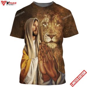 Jesus Hands With The Lion 3D All Over Printed Shirt for Men and Women 1