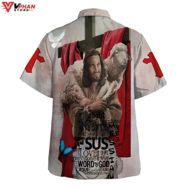 Jesus Holding Lamb Hawaiian Summer Shirt
