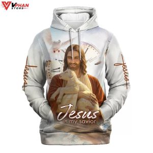 Jesus Holding Lamb Jesus Is My Savior Religious Gifts Christ Hoodie 1