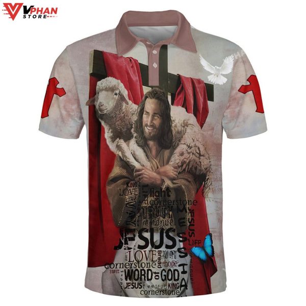 Jesus Holding Lamb Religious Easter Gifts Christian Polo Shirt & Shorts