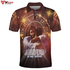 Jesus Holding Man Is My Savior Easter Gifts Christian Polo Shirt Shorts 1