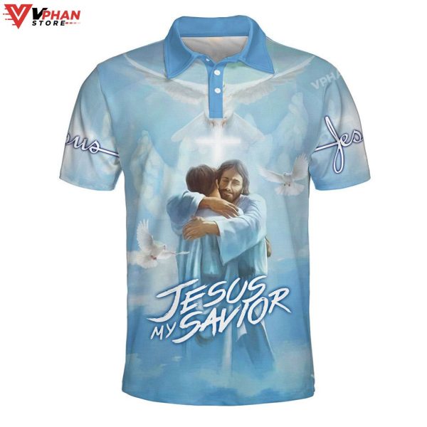 Jesus Holding Man Religious Easter Gifts Christian Polo Shirt & Shorts