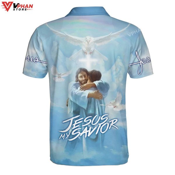 Jesus Holding Man Religious Easter Gifts Christian Polo Shirt & Shorts