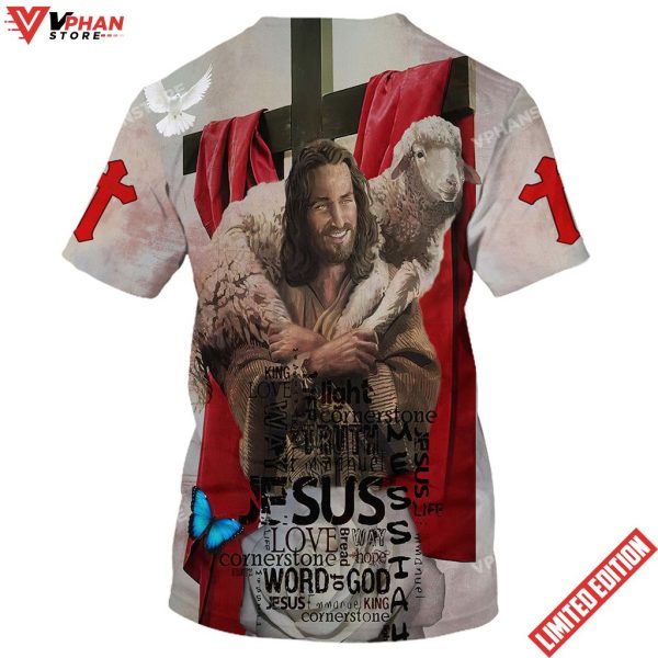 Jesus Holding Sheep 3d All Over Print Shirt