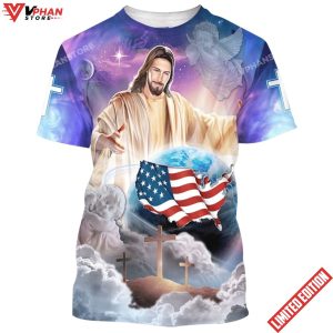 Jesus Holding The Earth 3d Christian T Shirt 1