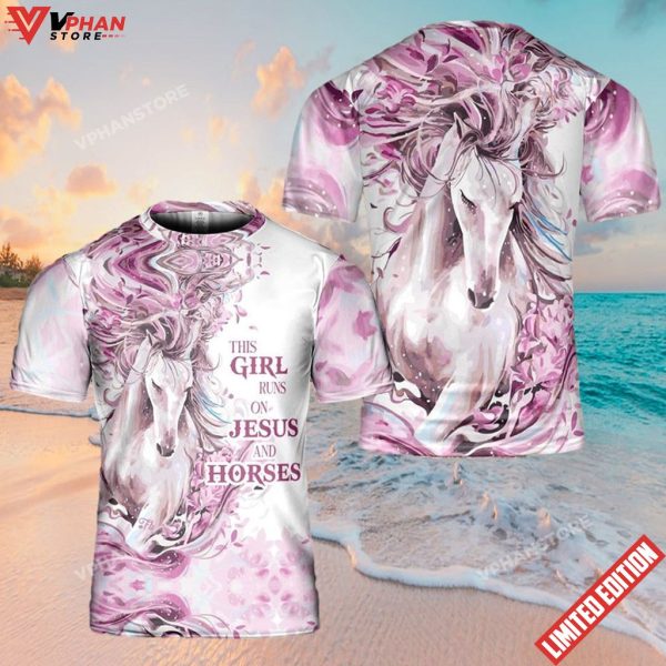 Jesus Horse Girl 3d Christian Shirts For Men Women