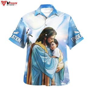 Jesus Hugging Child One Nation Under God Hawaiian Shirt 1